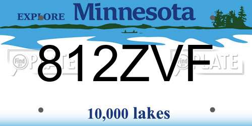 812ZVF Minnesota License Plate