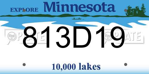 813D19 Minnesota License Plate