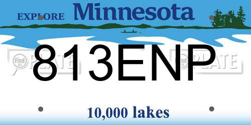 813ENP Minnesota License Plate