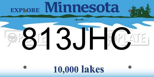 813JHC Minnesota License Plate