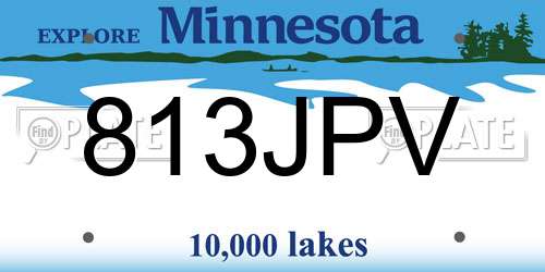 813JPV Minnesota License Plate