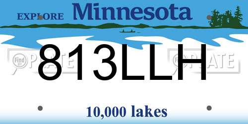 813LLH Minnesota License Plate