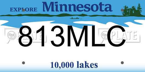 813MLC Minnesota License Plate