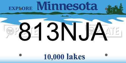 813NJA Minnesota License Plate