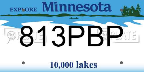 813PBP Minnesota License Plate