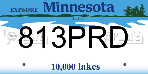 813PRD Minnesota License Plate