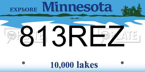 813REZ Minnesota License Plate