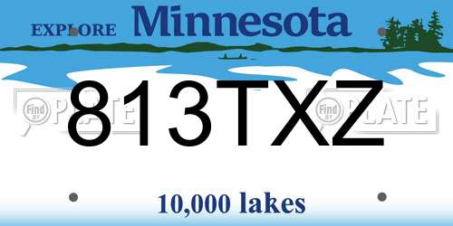 813TXZ Minnesota License Plate