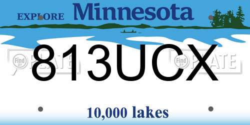 813UCX Minnesota License Plate