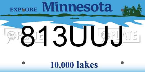813UUJ Minnesota License Plate