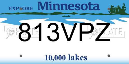 813VPZ Minnesota License Plate