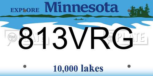 813VRG Minnesota License Plate