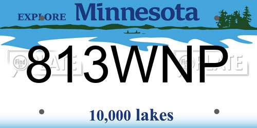 813WNP Minnesota License Plate