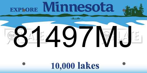 81497MJ Minnesota License Plate