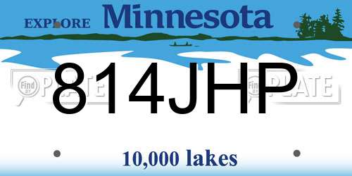 814JHP Minnesota License Plate