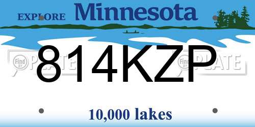 814KZP Minnesota License Plate