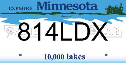 814LDX Minnesota License Plate