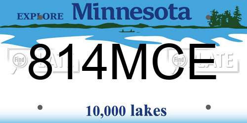814MCE Minnesota License Plate
