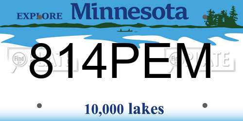 814PEM Minnesota License Plate