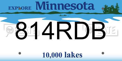 814RDB Minnesota License Plate