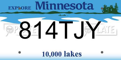 814TJY Minnesota License Plate