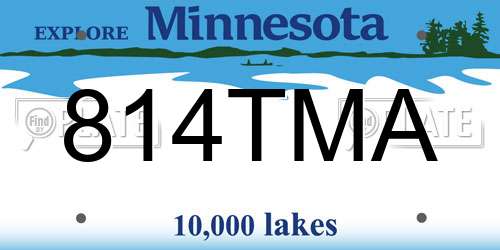 814TMA Minnesota License Plate