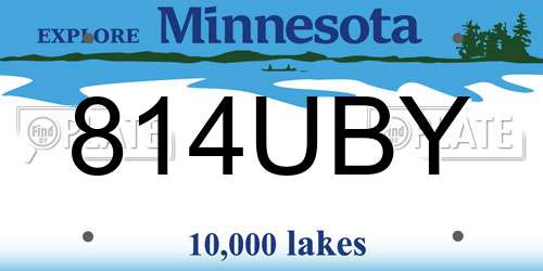 814UBY Minnesota License Plate