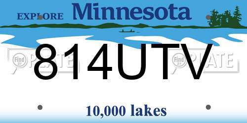 814UTV Minnesota License Plate