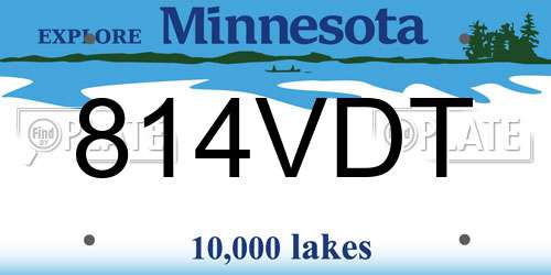 814VDT Minnesota License Plate