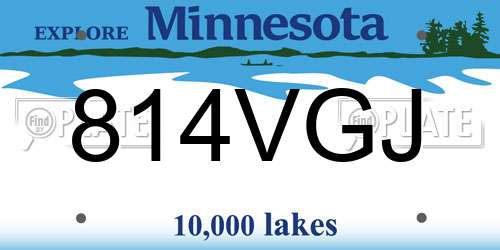 814VGJ Minnesota License Plate