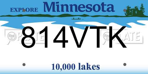 814VTK Minnesota License Plate