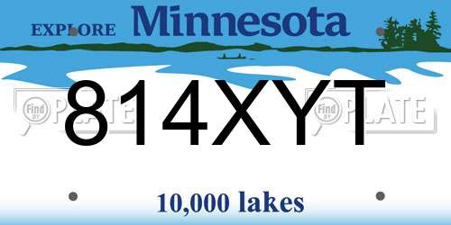 814XYT Minnesota License Plate