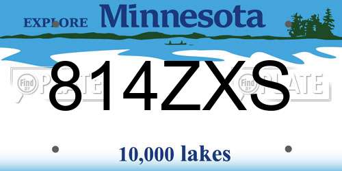 814ZXS Minnesota License Plate