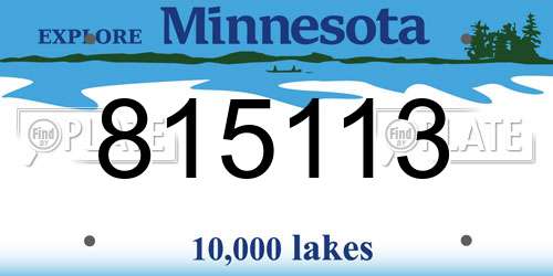 815113 Minnesota License Plate