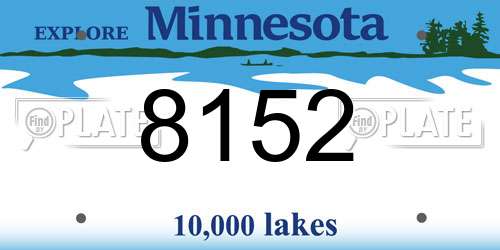 8152 Minnesota License Plate