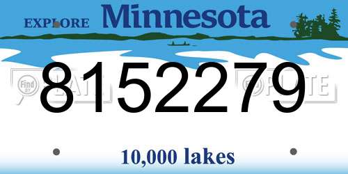 8152279 Minnesota License Plate