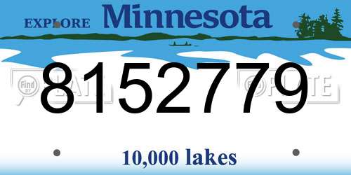 8152779 Minnesota License Plate