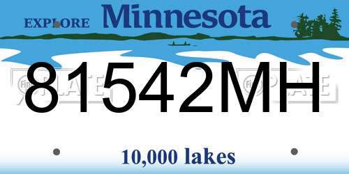 81542MH Minnesota License Plate