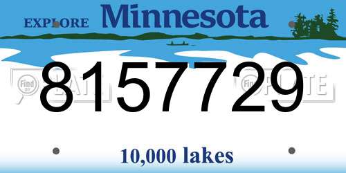 8157729 Minnesota License Plate