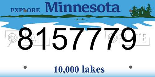 8157779 Minnesota License Plate