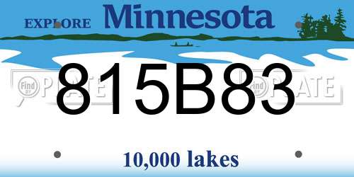 815B83 Minnesota License Plate
