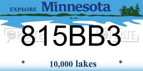 815BB3 Minnesota License Plate