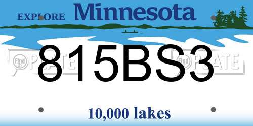 815BS3 Minnesota License Plate
