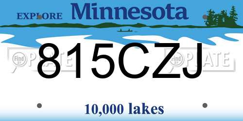 815CZJ Minnesota License Plate