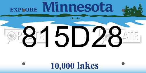 815D28 Minnesota License Plate