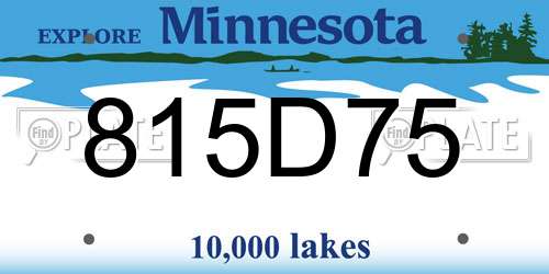 815D75 Minnesota License Plate