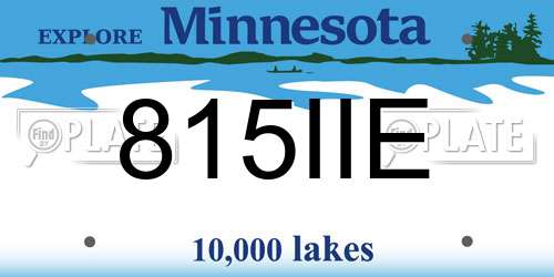 815IIE Minnesota License Plate