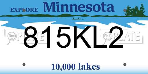 815KL2 Minnesota License Plate