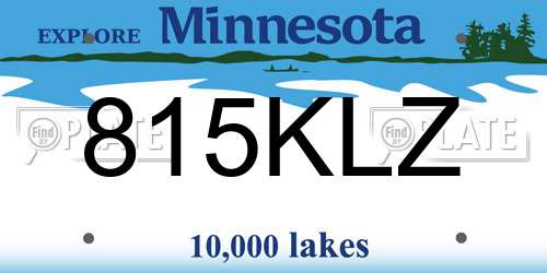 815KLZ Minnesota License Plate