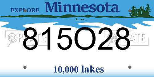 815O28 Minnesota License Plate
